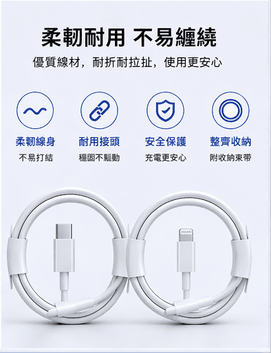 快充充電線｜Type-C / Lightning/USB｜1M / 2M