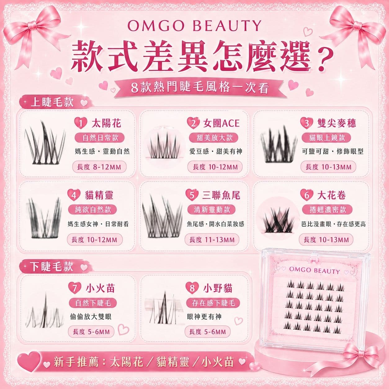 OMGO BEAUTY 10排免膠睫毛｜上睫毛／下睫毛 多款可選